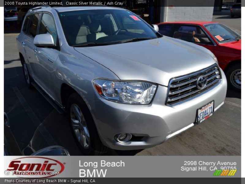 Classic Silver Metallic / Ash Gray 2008 Toyota Highlander Limited