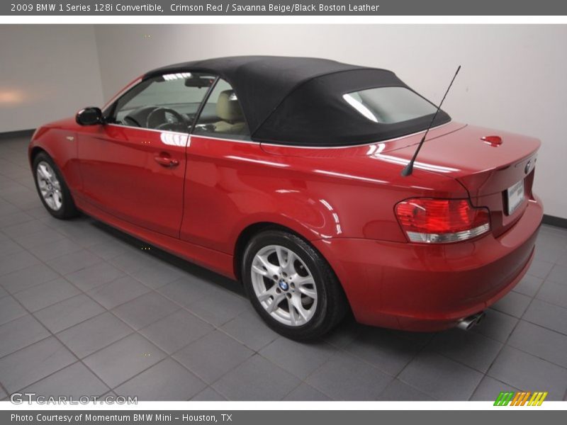 Crimson Red / Savanna Beige/Black Boston Leather 2009 BMW 1 Series 128i Convertible