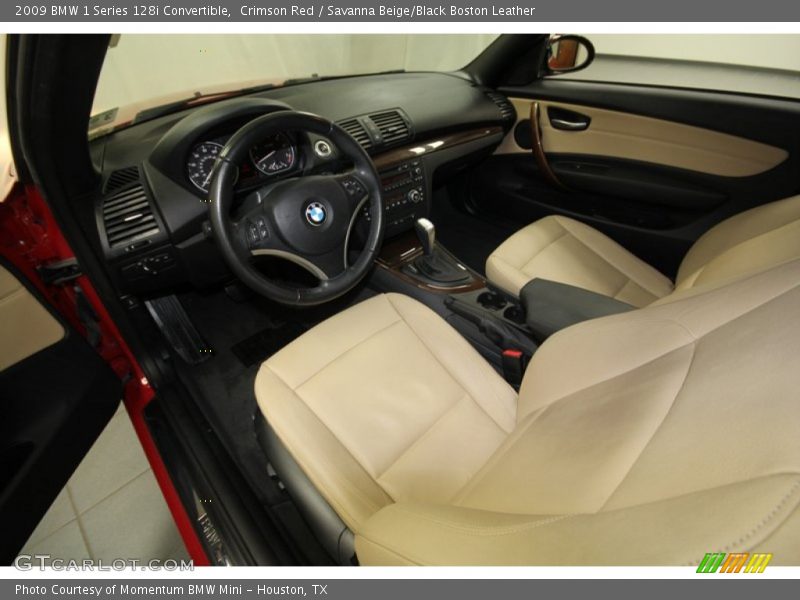 Crimson Red / Savanna Beige/Black Boston Leather 2009 BMW 1 Series 128i Convertible