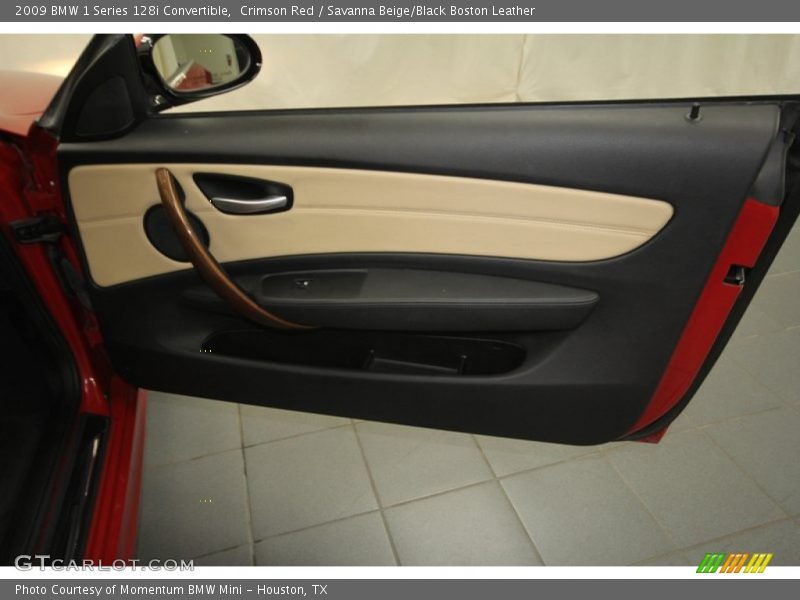 Crimson Red / Savanna Beige/Black Boston Leather 2009 BMW 1 Series 128i Convertible