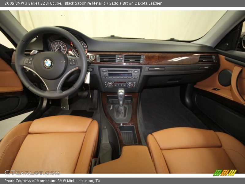 Black Sapphire Metallic / Saddle Brown Dakota Leather 2009 BMW 3 Series 328i Coupe