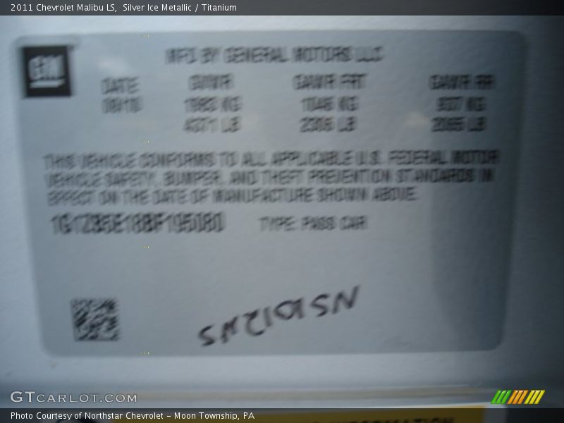 Silver Ice Metallic / Titanium 2011 Chevrolet Malibu LS