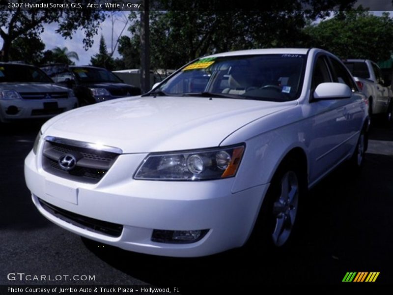 Arctic White / Gray 2007 Hyundai Sonata GLS
