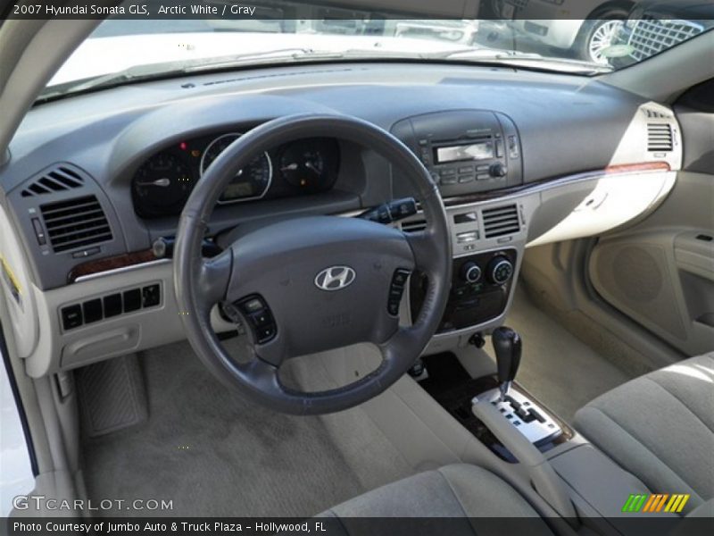 Arctic White / Gray 2007 Hyundai Sonata GLS