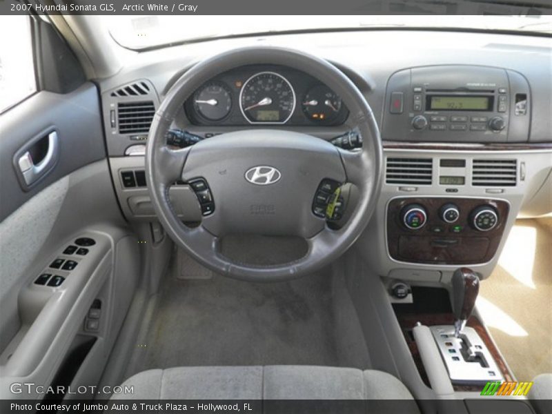 Arctic White / Gray 2007 Hyundai Sonata GLS