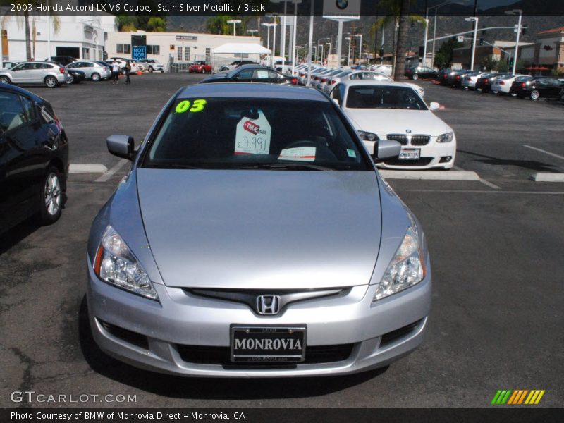 Satin Silver Metallic / Black 2003 Honda Accord LX V6 Coupe