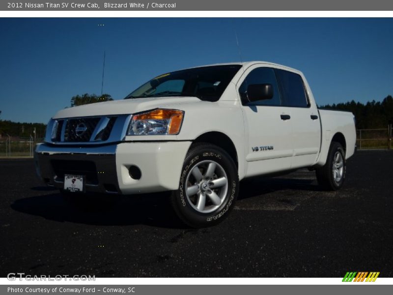 Blizzard White / Charcoal 2012 Nissan Titan SV Crew Cab