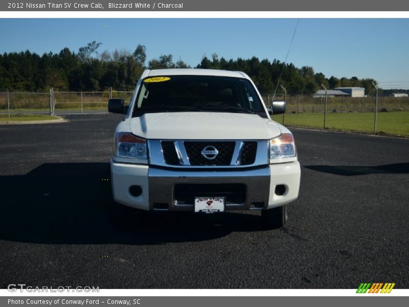Blizzard White / Charcoal 2012 Nissan Titan SV Crew Cab