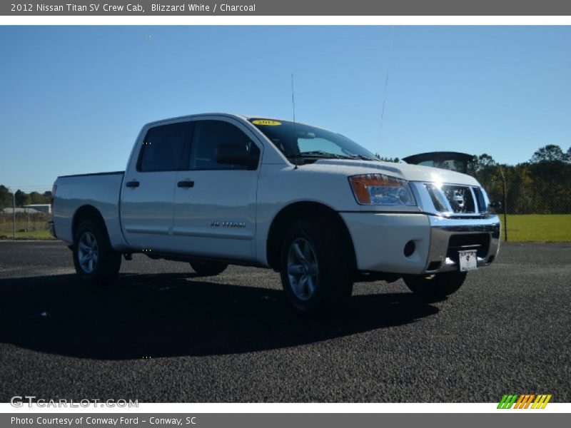 Blizzard White / Charcoal 2012 Nissan Titan SV Crew Cab