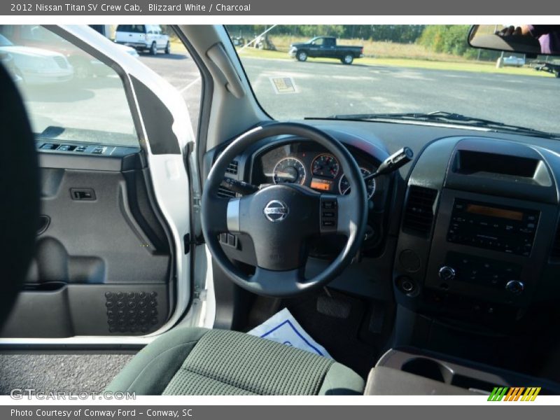 Blizzard White / Charcoal 2012 Nissan Titan SV Crew Cab