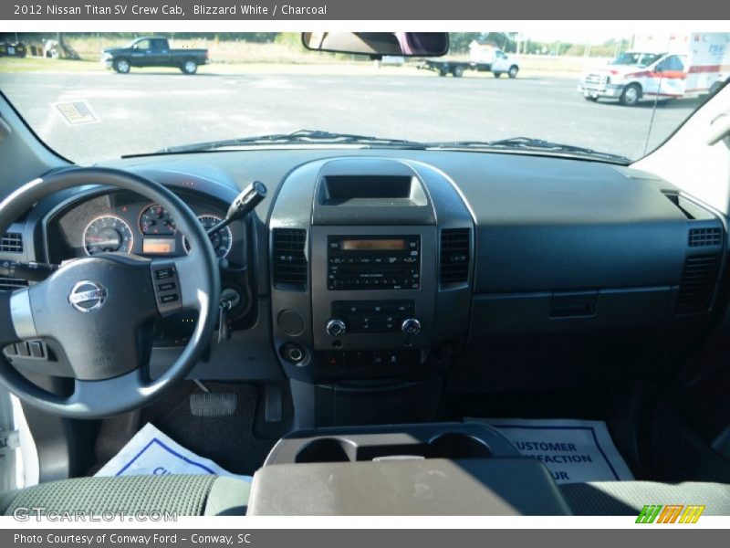 Blizzard White / Charcoal 2012 Nissan Titan SV Crew Cab