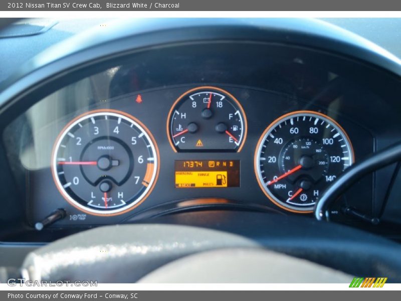 Blizzard White / Charcoal 2012 Nissan Titan SV Crew Cab