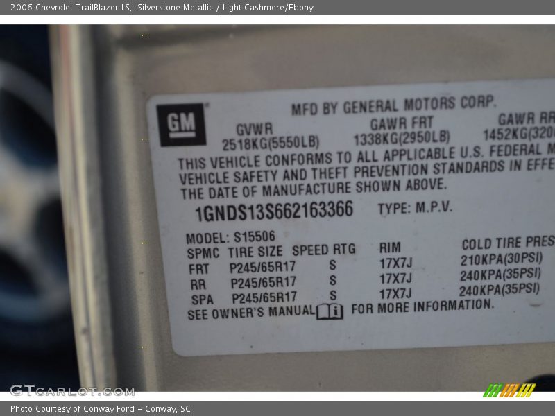 Silverstone Metallic / Light Cashmere/Ebony 2006 Chevrolet TrailBlazer LS