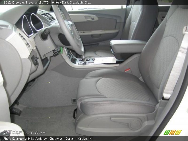 White / Dark Gray/Light Gray 2012 Chevrolet Traverse LS AWD