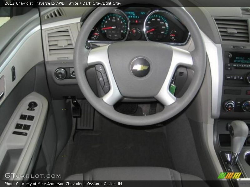 White / Dark Gray/Light Gray 2012 Chevrolet Traverse LS AWD
