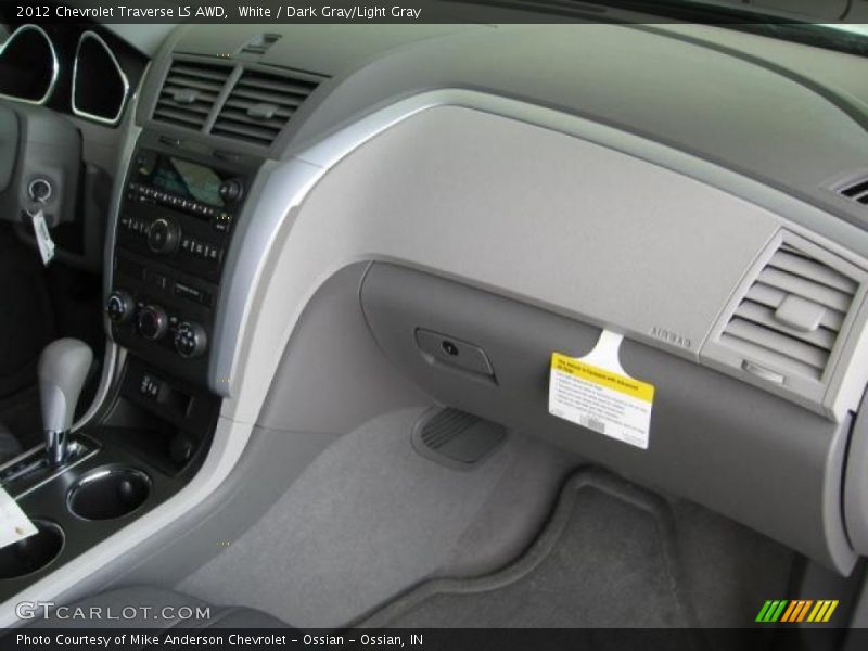 White / Dark Gray/Light Gray 2012 Chevrolet Traverse LS AWD