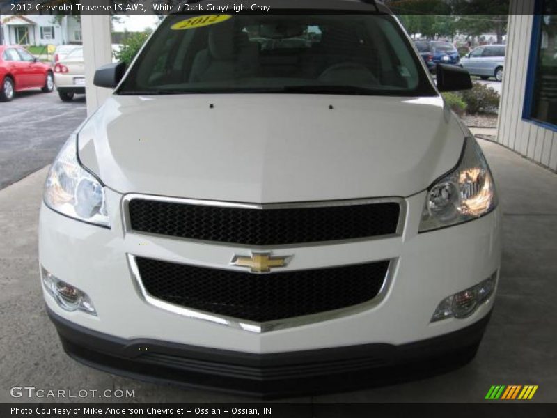 White / Dark Gray/Light Gray 2012 Chevrolet Traverse LS AWD