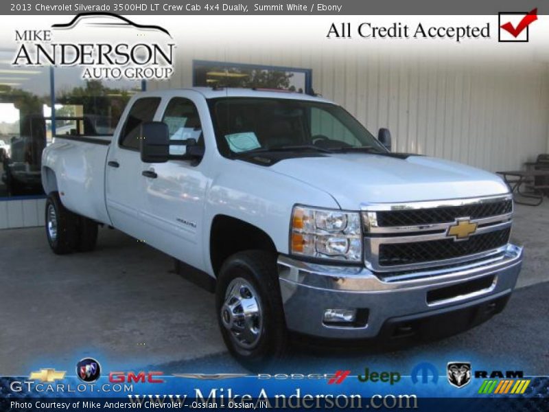 Summit White / Ebony 2013 Chevrolet Silverado 3500HD LT Crew Cab 4x4 Dually