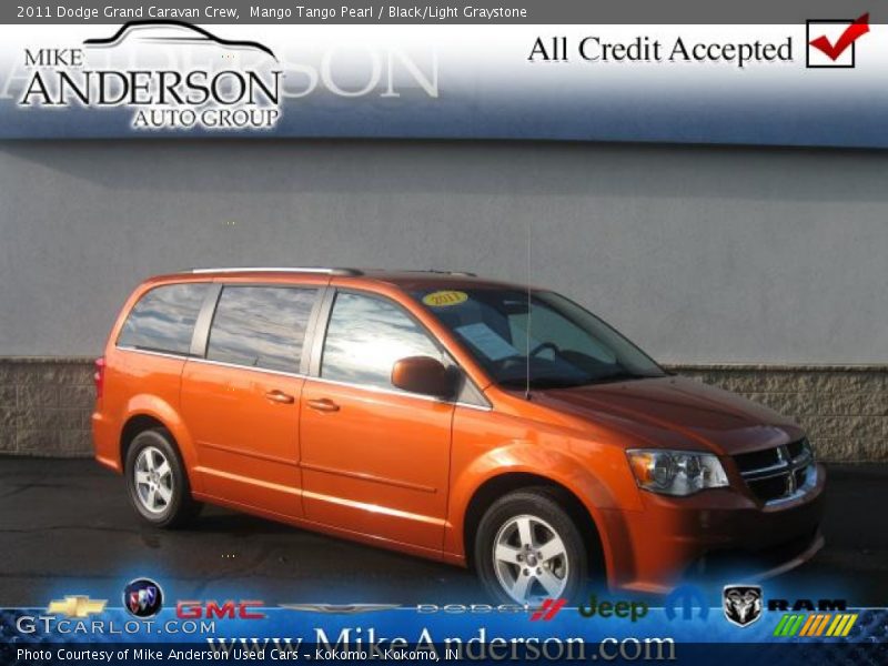 Mango Tango Pearl / Black/Light Graystone 2011 Dodge Grand Caravan Crew