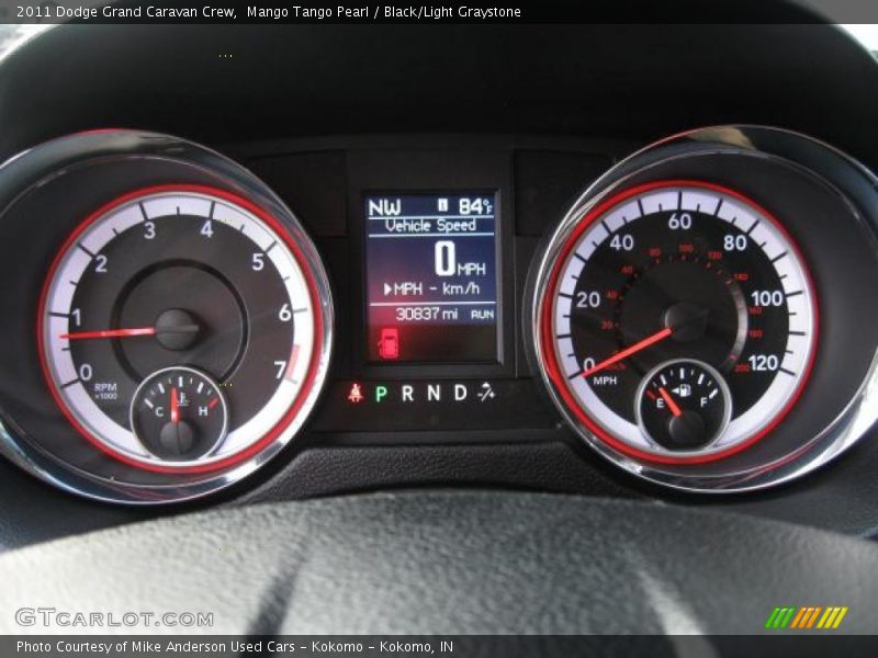 Mango Tango Pearl / Black/Light Graystone 2011 Dodge Grand Caravan Crew