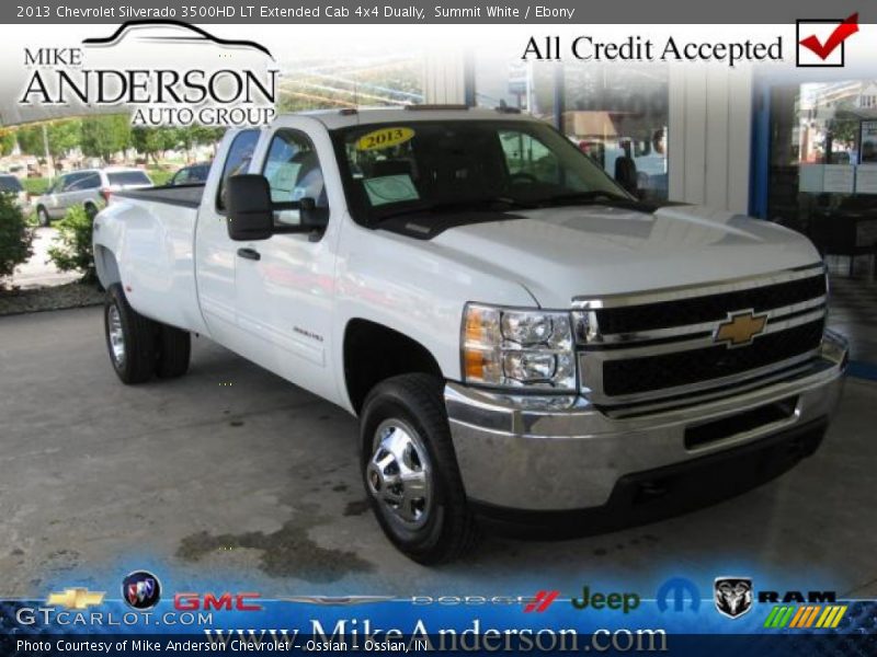 Summit White / Ebony 2013 Chevrolet Silverado 3500HD LT Extended Cab 4x4 Dually