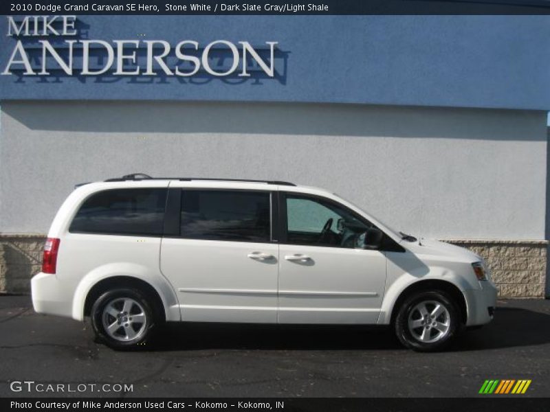Stone White / Dark Slate Gray/Light Shale 2010 Dodge Grand Caravan SE Hero