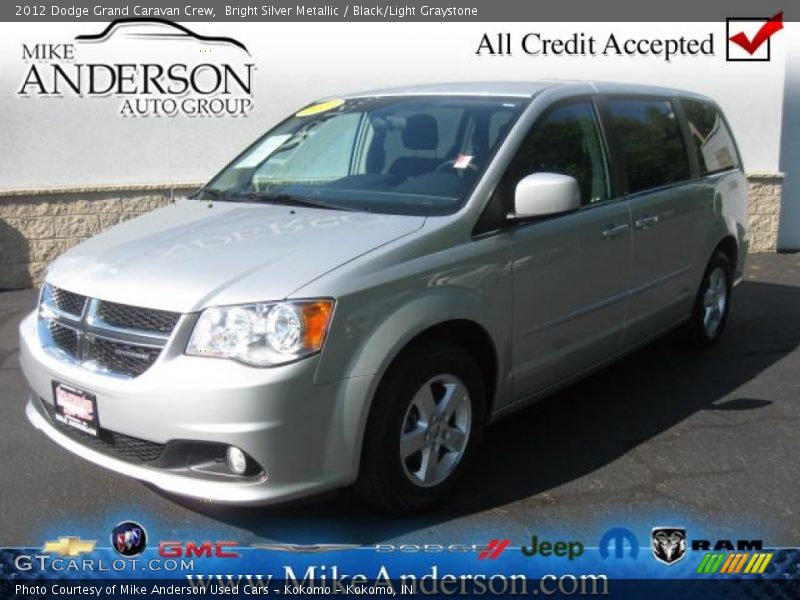Bright Silver Metallic / Black/Light Graystone 2012 Dodge Grand Caravan Crew