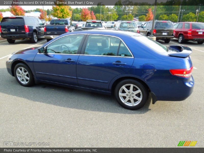 Eternal Blue Pearl / Gray 2003 Honda Accord EX V6 Sedan