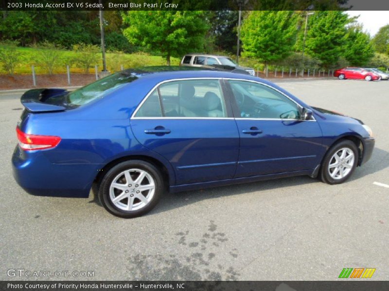 Eternal Blue Pearl / Gray 2003 Honda Accord EX V6 Sedan