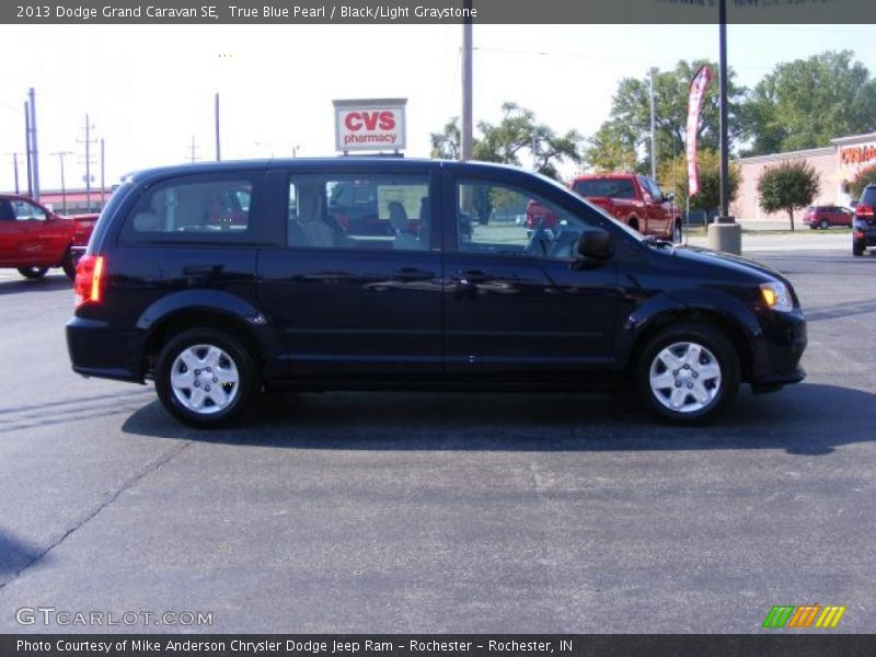 True Blue Pearl / Black/Light Graystone 2013 Dodge Grand Caravan SE