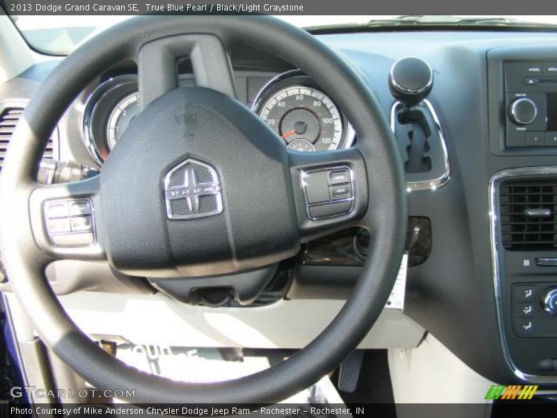 True Blue Pearl / Black/Light Graystone 2013 Dodge Grand Caravan SE