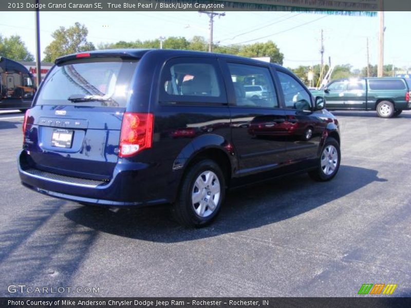 True Blue Pearl / Black/Light Graystone 2013 Dodge Grand Caravan SE