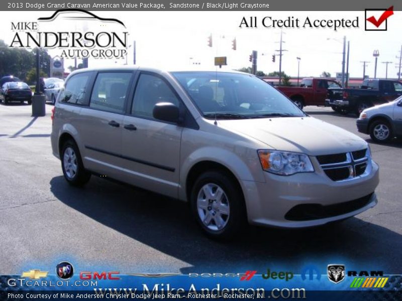 Sandstone / Black/Light Graystone 2013 Dodge Grand Caravan American Value Package