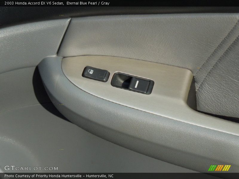 Eternal Blue Pearl / Gray 2003 Honda Accord EX V6 Sedan