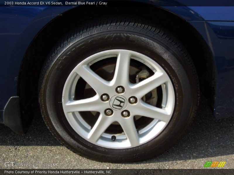Eternal Blue Pearl / Gray 2003 Honda Accord EX V6 Sedan