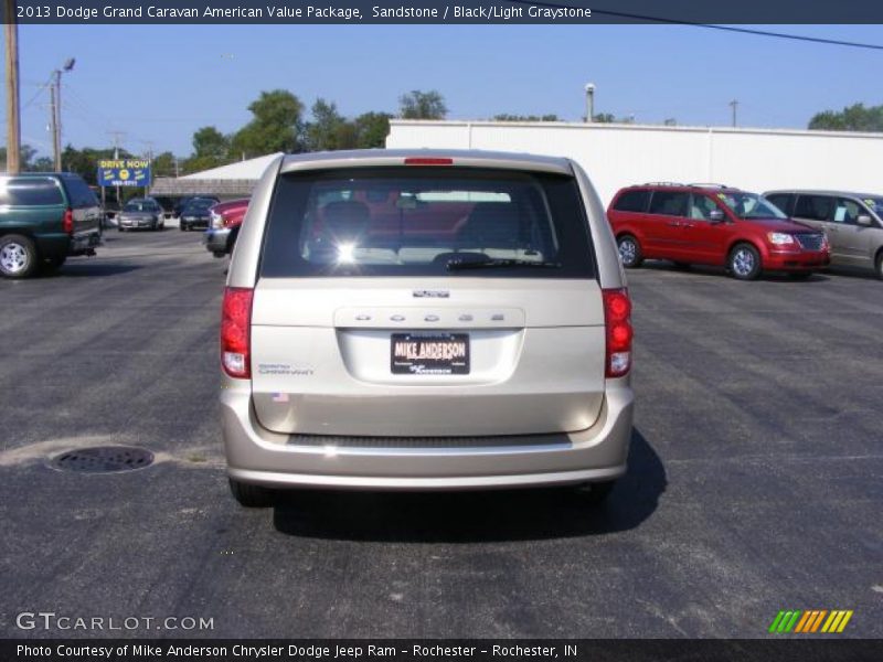 Sandstone / Black/Light Graystone 2013 Dodge Grand Caravan American Value Package