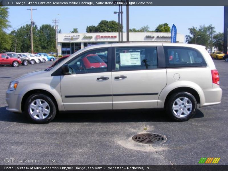 Sandstone / Black/Light Graystone 2013 Dodge Grand Caravan American Value Package