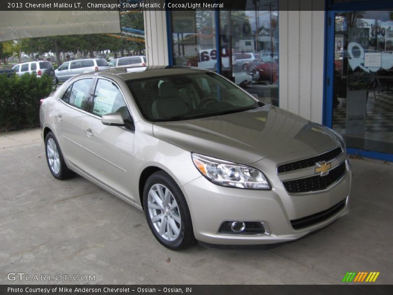 Champagne Silver Metallic / Cocoa/Light Neutral 2013 Chevrolet Malibu LT