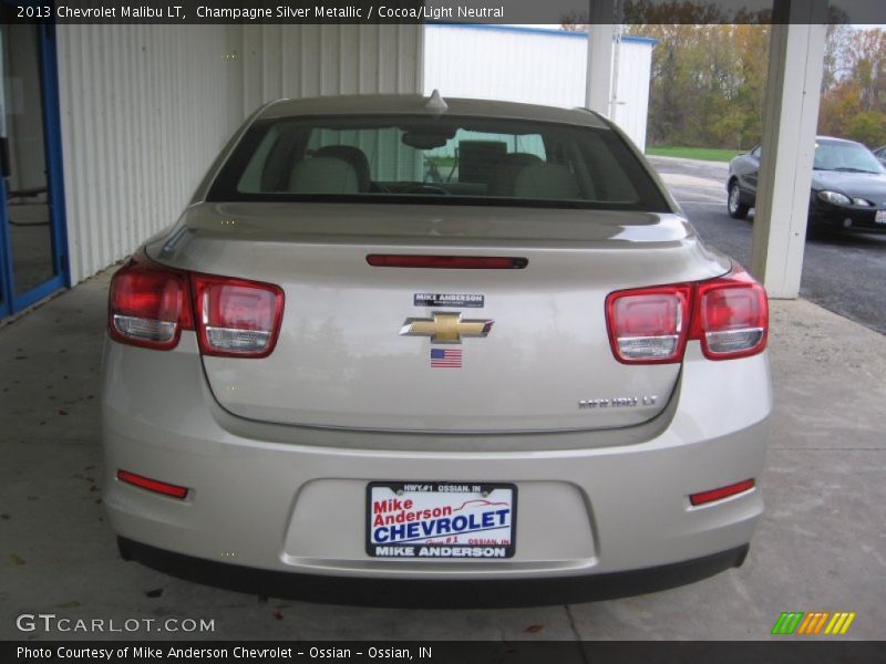 Champagne Silver Metallic / Cocoa/Light Neutral 2013 Chevrolet Malibu LT