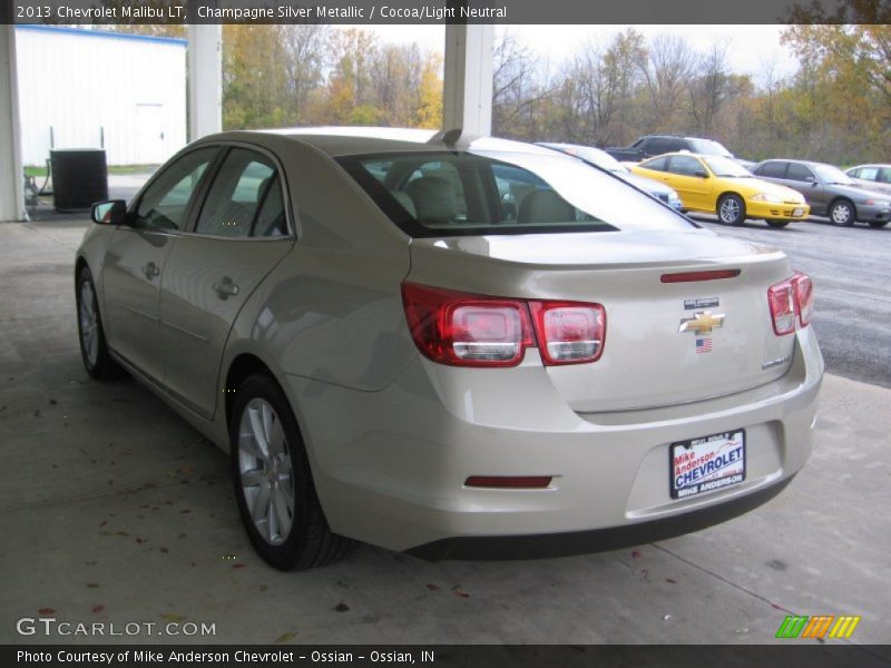 Champagne Silver Metallic / Cocoa/Light Neutral 2013 Chevrolet Malibu LT