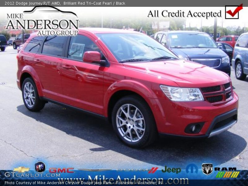 Brilliant Red Tri-Coat Pearl / Black 2012 Dodge Journey R/T AWD