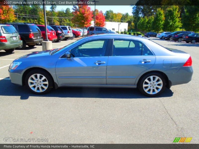 Cool Blue Metallic / Gray 2007 Honda Accord EX-L V6 Sedan