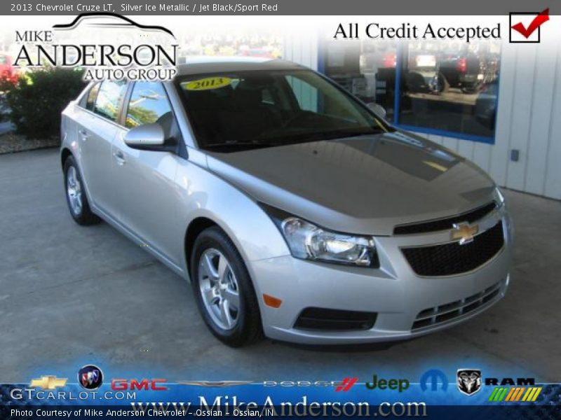 Silver Ice Metallic / Jet Black/Sport Red 2013 Chevrolet Cruze LT