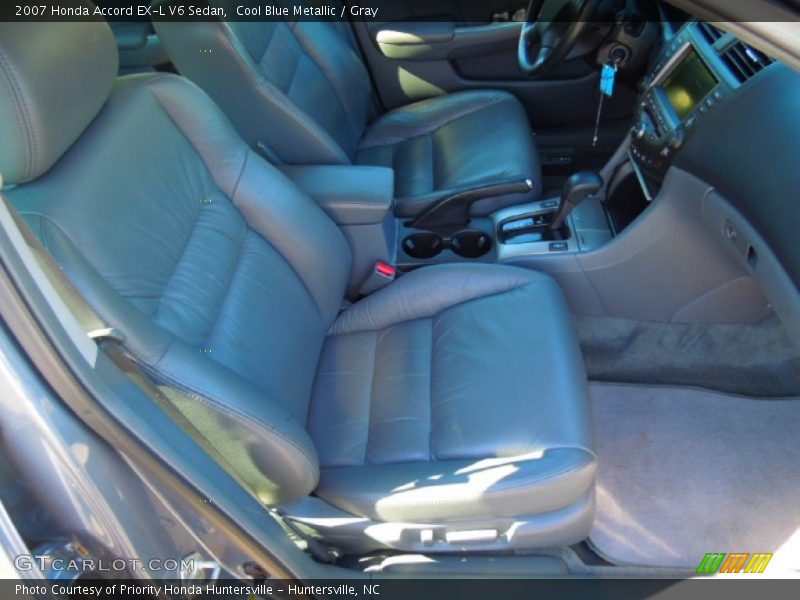 Cool Blue Metallic / Gray 2007 Honda Accord EX-L V6 Sedan