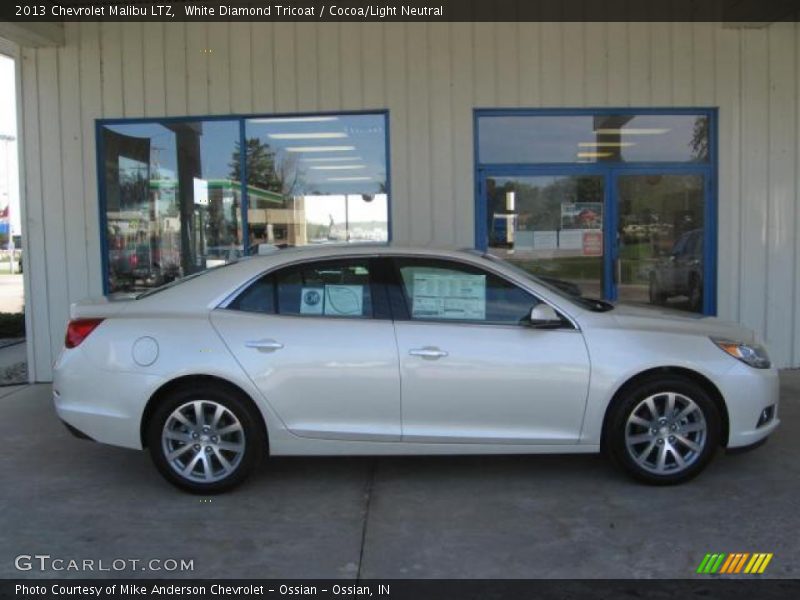 White Diamond Tricoat / Cocoa/Light Neutral 2013 Chevrolet Malibu LTZ