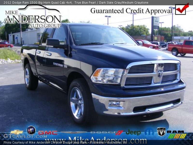 True Blue Pearl / Dark Slate Gray/Medium Graystone 2012 Dodge Ram 1500 Big Horn Quad Cab 4x4