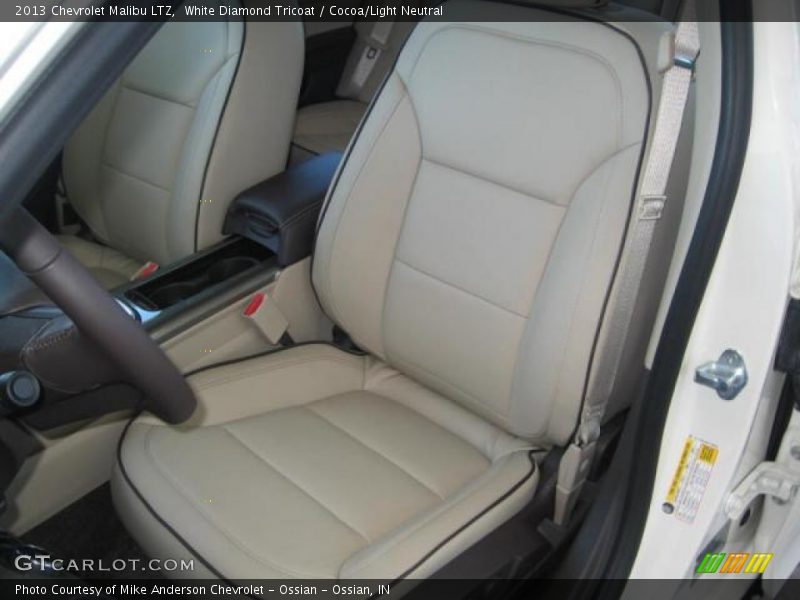 White Diamond Tricoat / Cocoa/Light Neutral 2013 Chevrolet Malibu LTZ