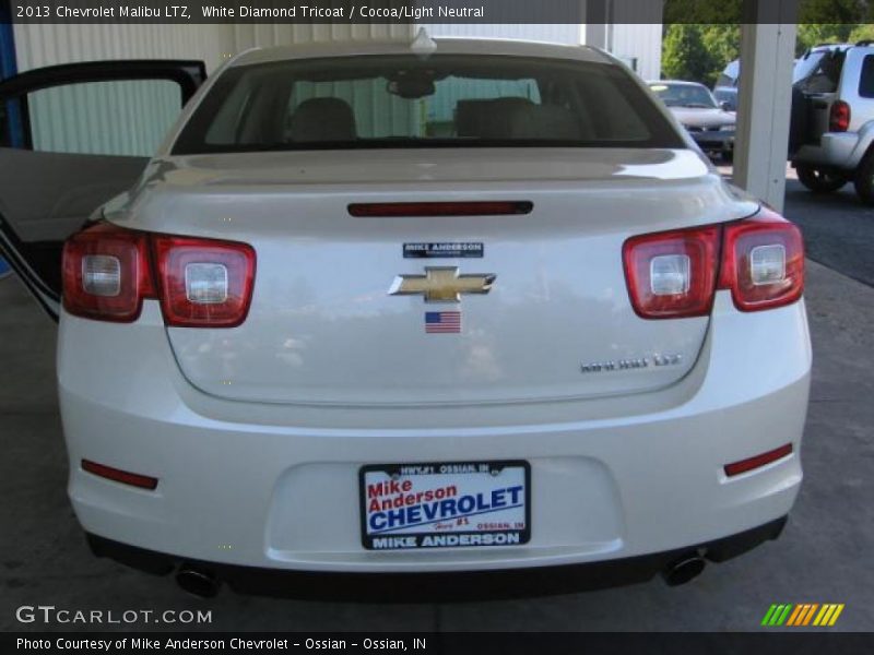 White Diamond Tricoat / Cocoa/Light Neutral 2013 Chevrolet Malibu LTZ