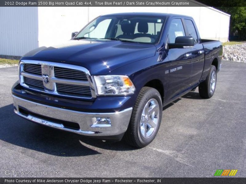 True Blue Pearl / Dark Slate Gray/Medium Graystone 2012 Dodge Ram 1500 Big Horn Quad Cab 4x4