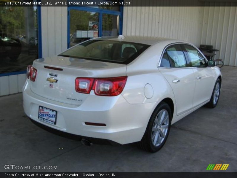 White Diamond Tricoat / Cocoa/Light Neutral 2013 Chevrolet Malibu LTZ